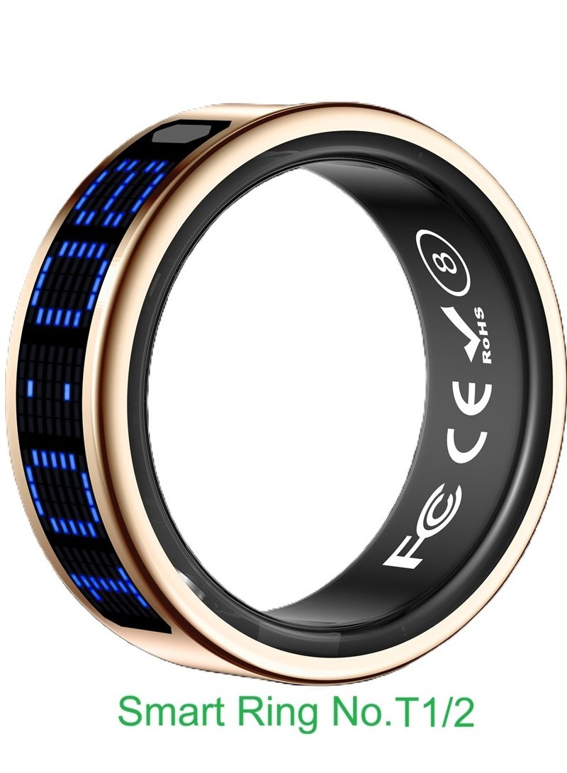 general Smart Ring SR16 for Heart Rate Monitoring, Blood Oxygen Monitoring, Sleep Monitoring, Motion Detection, Multi-Functional Display, All-Weather Protect Your Health with Caller ID Reminder, IP68 Waterproof, Black No.10, Internal Diameter: 19.9mm, Perimeter: 62.4mm - Image 1
